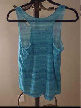 Maurices Blue Green Patterned Racerback Tank Top Size Small